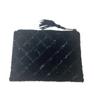 Lancôme Black Beaded Bag